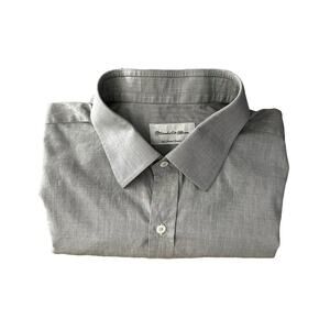 Turnball & Asser Sea Island Slate Grey Men’s Button down Dress Shirt, size 18/46